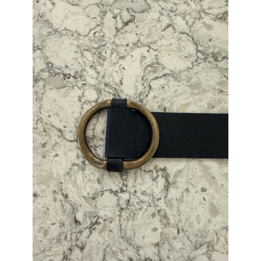 Martina Mori Anthropologie Leather Belt Womens L Black Italy Brass Buckle Wrap - Picture 10 of 11